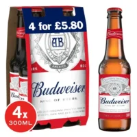 Budweiser 4 Pack Bottle Pm £5.80 300ml